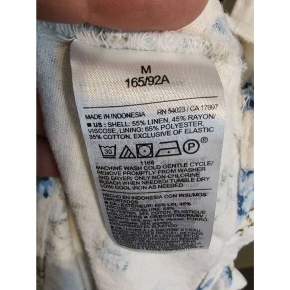 Old Navy Women's Size Medium White Blue Floral Babydoll Mini Dress - Picture 8 of 9